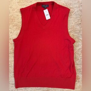NWT Brooks Brothers Red V-Neck Sweater Vest XS